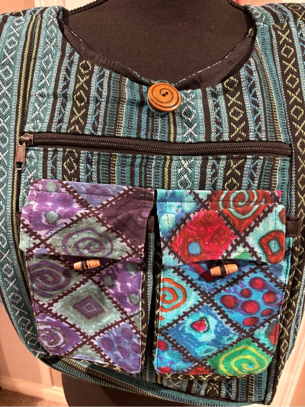NWOT Kathmandu Bohemian Patterned Multi-Color Cotton Crossbody Bag